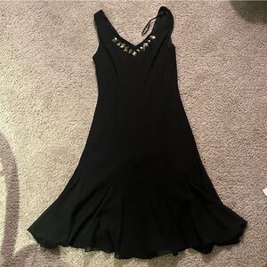 S.L.fashions black dress with beading. Size 10
